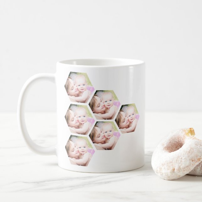 Custom photo mother's day gift coffee mug (With Donut)