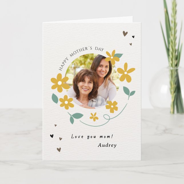 Custom Photo Mothers Day Love You Mum Card (Front)