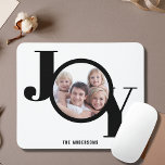 Custom Photo  Mouse Pad<br><div class="desc">This modern photo mouse pad features a single photo and the word JOY in stylish typography.
Easily customizable with your photo and name.</div>