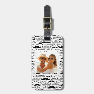 Custom Photo Moustache pattern 2 Luggage Tag