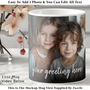 Custom Photo Mug Family, Modern One Photo Easy