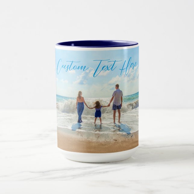 Custom Photo Mug with Your Photos and Text Name (Center)