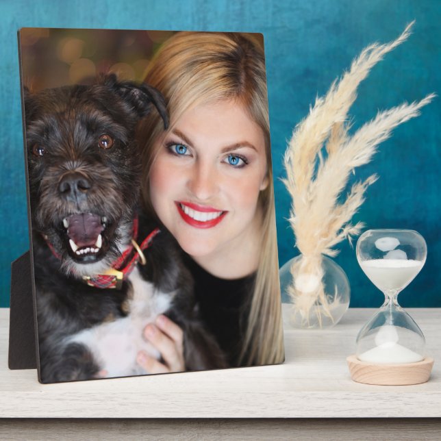 Custom Photo Mum and Dog Plaque (Side)