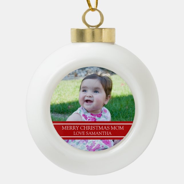 Custom Photo Mum Christmas Ornament (Front)