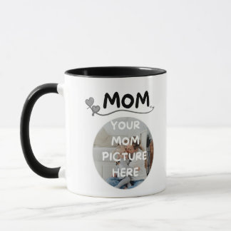 Custom Photo Mum Heart Typography Coffee Mug
