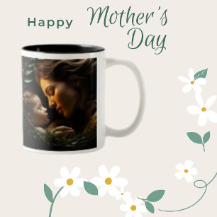Custom Photo Mum in a Million Typography Two-Tone Coffee Mug