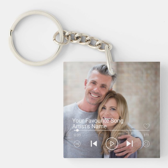 Custom Photo & Music Playlist Key Ring (Front)