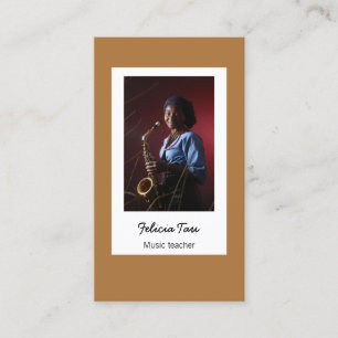 Custom photo musician brown business card