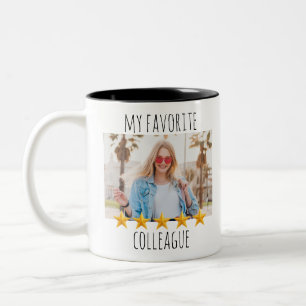 Custom Photo My Favourite Colleague 5 Star Two-Tone Coffee Mug