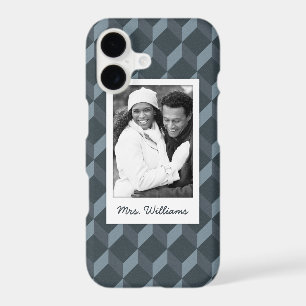Custom Photo & Name Abstract Geometric Pattern