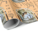 Custom Photo Name and Date Stylish Wedding Wrapping Paper<br><div class="desc">This wrapping paper is designed with the Couple's photo and Text. Looks very stylish! You can easily personalise this gift wrapping by changing the Name, date, and photo. Create one for your friends and family's wedding Gift today! For further customisation, please click the "customise further" link and use our design...</div>
