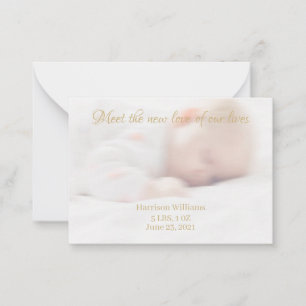 Custom photo name Baby Birth Announcement card