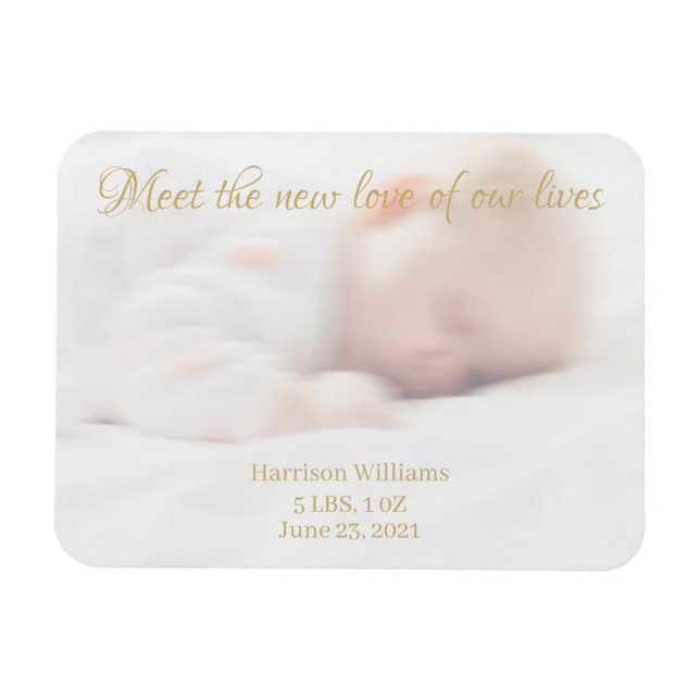 Custom photo name Baby Birth Announcement magnet (Horizontal)