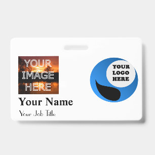 Custom Photo Name Badge Template ID Badge