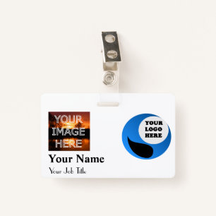 Custom Photo Name Badge Template ID Badge