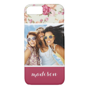 Custom Photo & Name Beautiful Peony Pattern Case-Mate iPhone Case