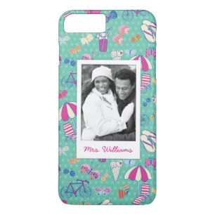 Custom Photo & Name Beautiful Summer Pattern Case-Mate iPhone Case