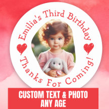 Custom Photo Name Birthday Thank You Favours