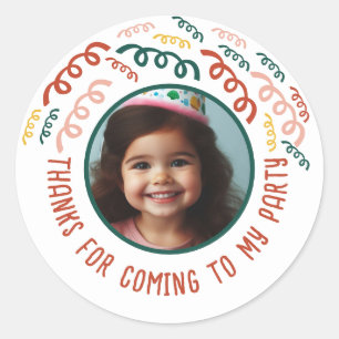 Custom Photo Name Birthday Thank You Favours Classic Round Sticker