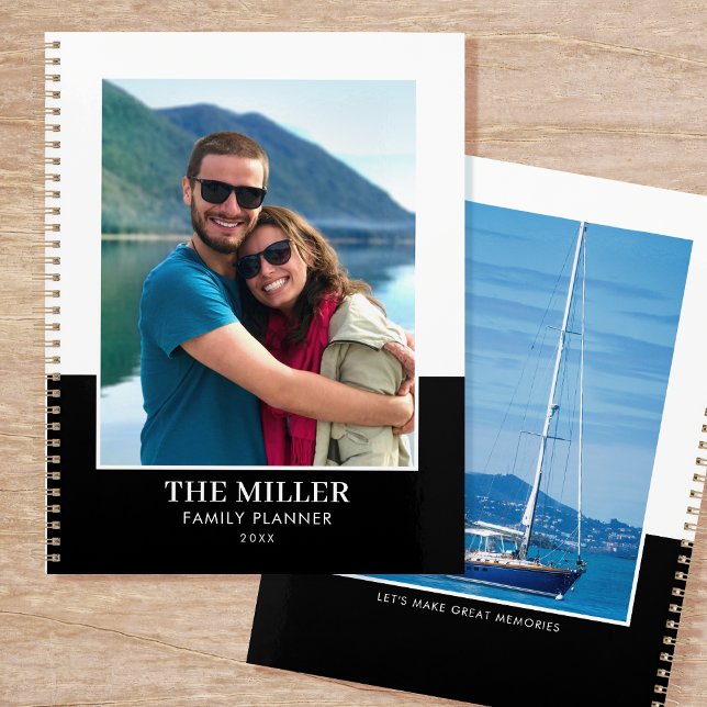 Custom Photo Name Black Modern Planner (Creator Uploaded)