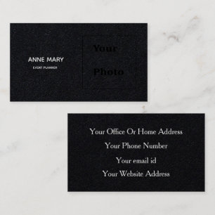 Custom Photo Name Black White Professional Modern Business Card