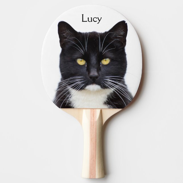 Custom Photo Name Cat Ping Pong Paddle (Front)
