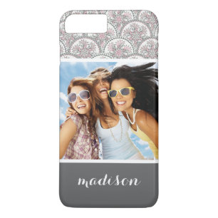 Custom Photo & Name Centle Vintage Pattern iPhone 8 Plus/7 Plus Case