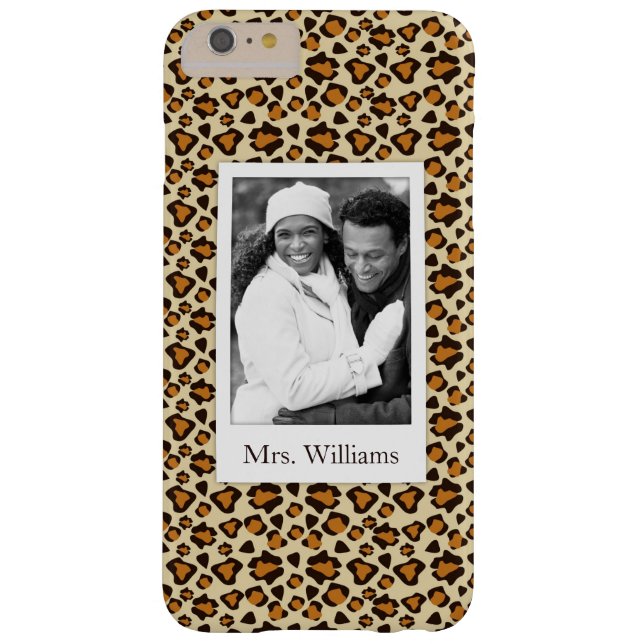 Custom Photo & Name Cheetah skin pattern Case-Mate iPhone Case (Back)
