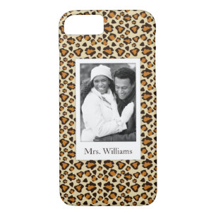 Custom Photo & Name Cheetah skin pattern Case-Mate iPhone Case