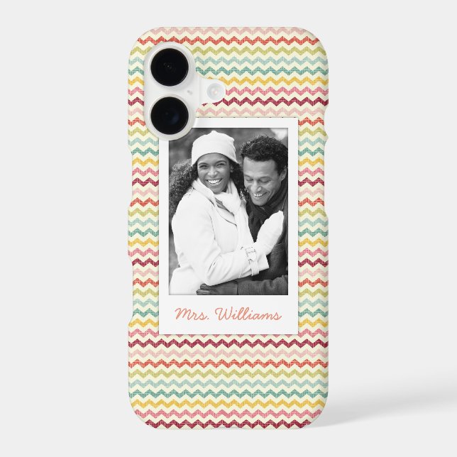 Custom Photo & Name Chevron Pattern 4 (Back)