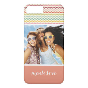 Custom Photo & Name Chevron Pattern 4 Case-Mate iPhone Case