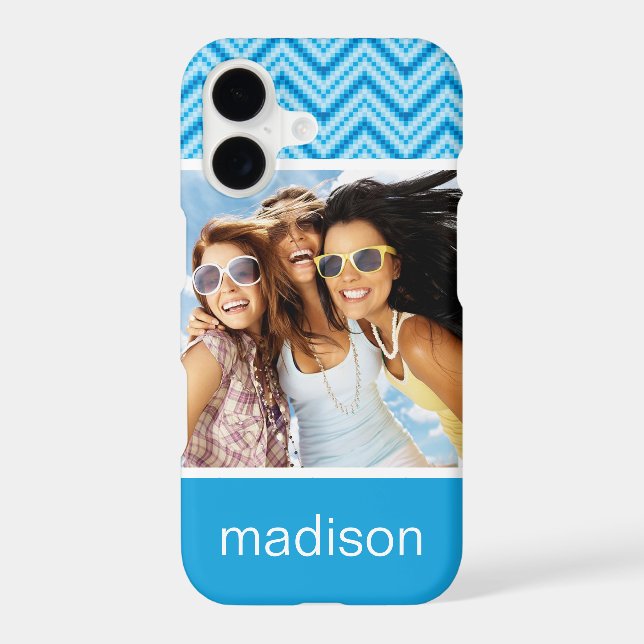 Custom Photo & Name Chevron Pattern Background (Back)