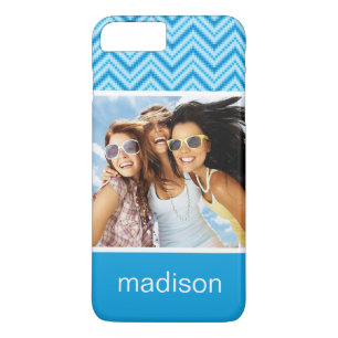 Custom Photo & Name Chevron Pattern Background Case-Mate iPhone Case