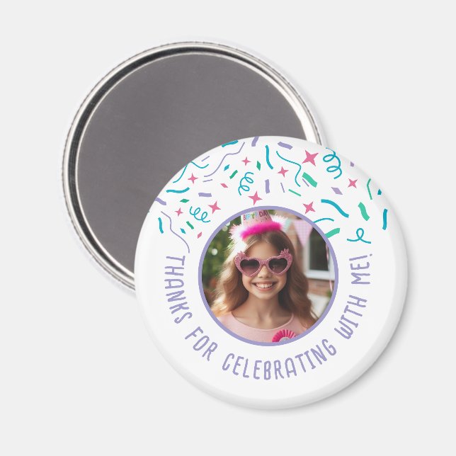 Custom Photo Name Confetti Celebration Thank You  Magnet (Front/Back)