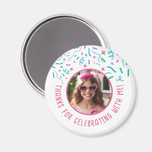 Custom Photo Name Confetti Celebration Thank You Magnet