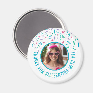 Custom Photo Name Confetti Celebration Thank You  Magnet