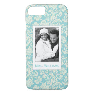 Custom Photo & Name Damask Pattern 3 Case-Mate iPhone Case