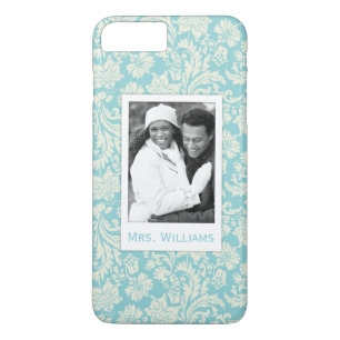 Custom Photo & Name Damask Pattern 3 iPhone 8 Plus/7 Plus Case