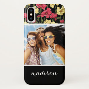 Custom Photo & Name Elegant floral pattern 2 Case-Mate iPhone Case
