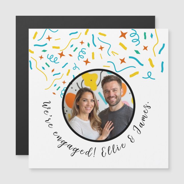 Custom Photo Name Engagement Announcement Card (Front/Back)