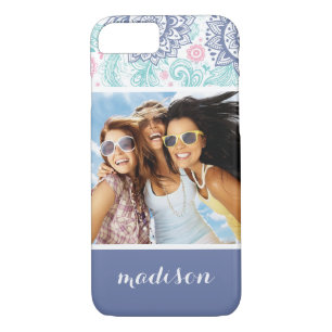 Custom Photo & Name Ethnic Paisley Pattern Case-Mate iPhone Case