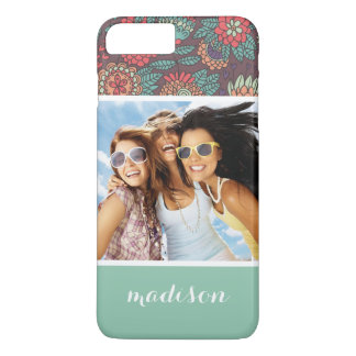 Custom Photo & Name floral cartoon pattern Case-Mate iPhone Case