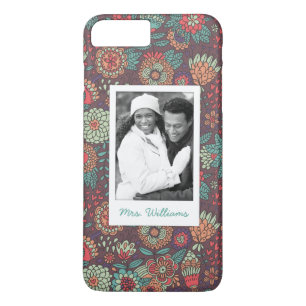 Custom Photo & Name floral cartoon pattern Case-Mate iPhone Case