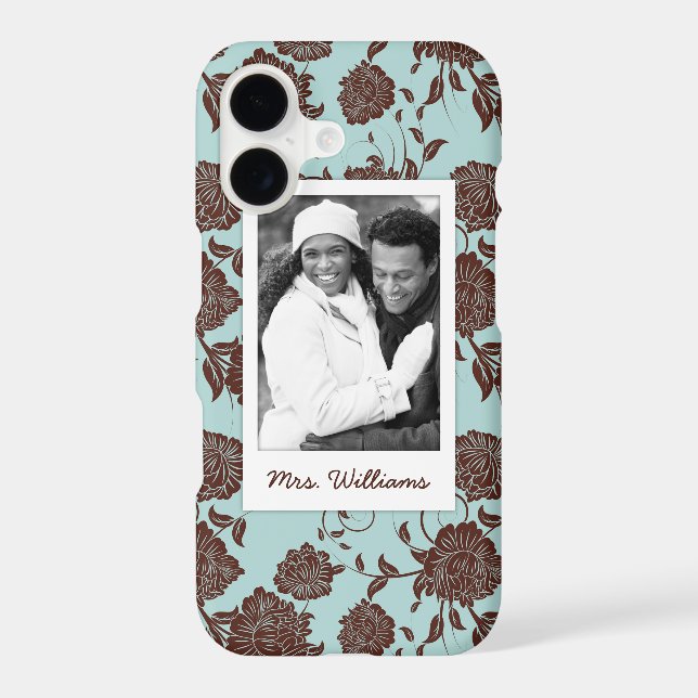 Custom Photo & Name Floral Pattern 3 (Back)