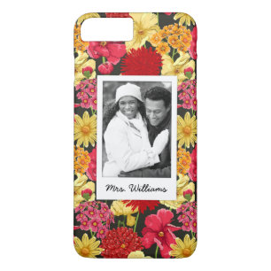 Custom Photo & Name Floral wallpaper watercolor Case-Mate iPhone Case