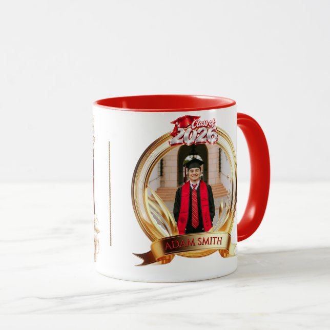 Custom Photo & Name Gift Graduation Mug 2026 (Front Right)