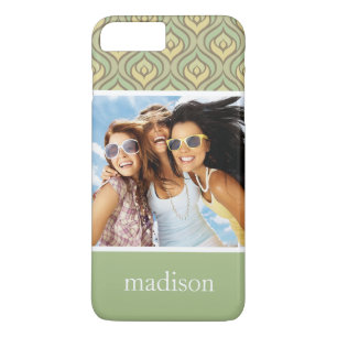 Custom Photo & Name green and yellow pattern iPhone 8 Plus/7 Plus Case