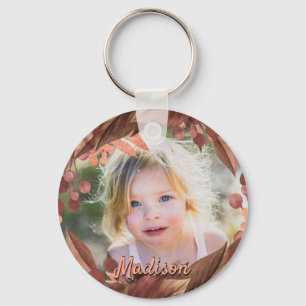 Custom Photo Name Key Ring