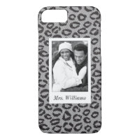 Custom Photo & Name lace with leopard pattern