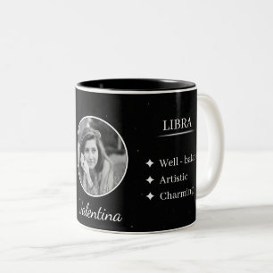 Custom Photo & Name Libra Zodiac Trait Mug